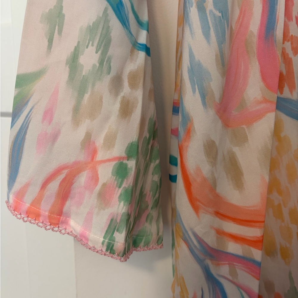 NWT Cosita Linda Sweet Sunset Tunic Dress Cover Up Medium Luxury Resortwear - Picture 5 of 6
